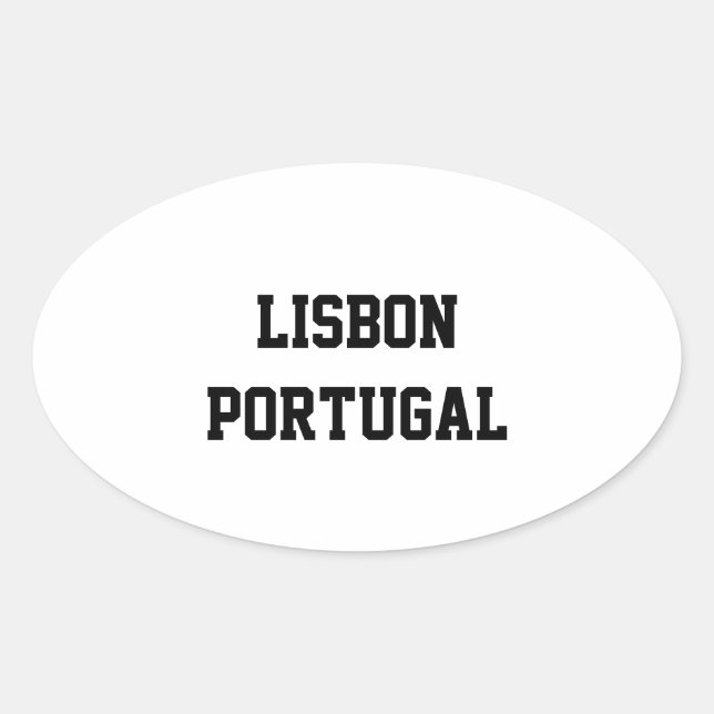 Lisbon Portugal oval stickers (Front)