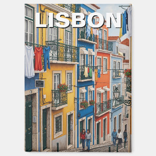Lisbon Portugal Pantheon Alfama Watercolor Magnet