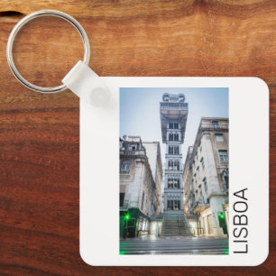 Lisbon Portugal Retro Elevator Holiday Souvenir Key Ring