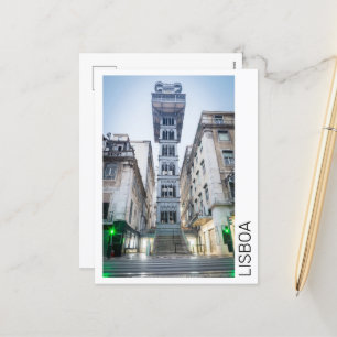 Lisbon Portugal Retro Elevator Holiday Souvenir Postcard