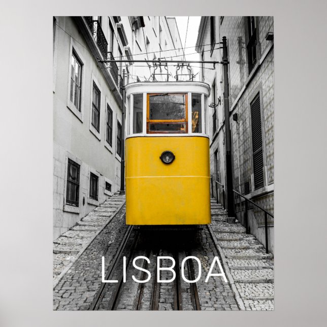 Lisbon Portugal Retro Tram Vintage Souvenir Poster (Front)
