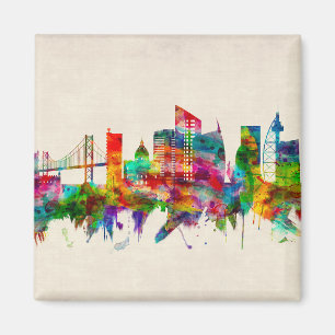 Lisbon Portugal Skyline Magnet