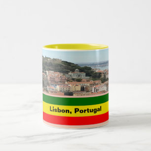 Lisbon, Portugal Skyline  Two-Tone Coffee Mug