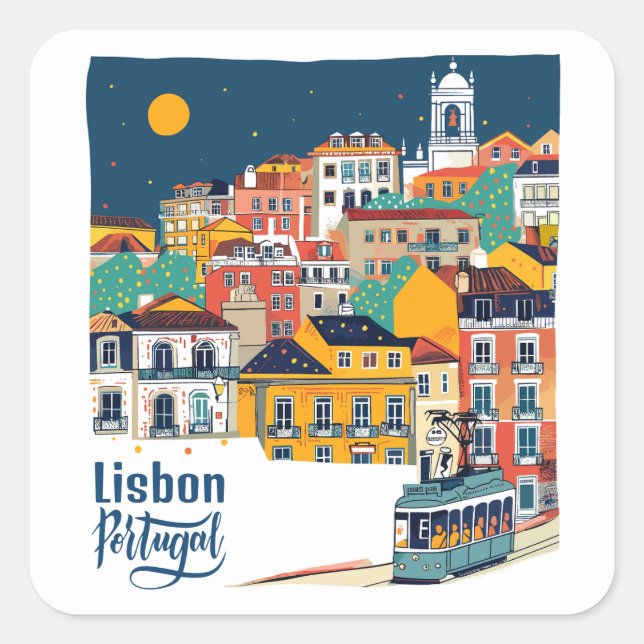 Lisbon Portugal Square Sticker (Front)