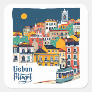 Lisbon Portugal Square Sticker
