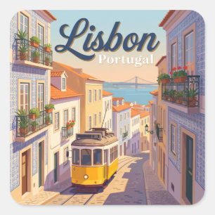 Lisbon Portugal Square Sticker