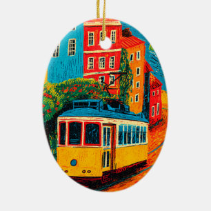  Lisbon Portugal Travel  Ceramic Tree Decoration