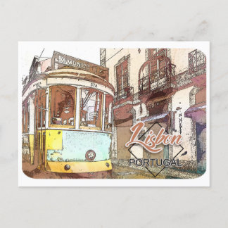 Lisbon, Portugal Travel Postcard