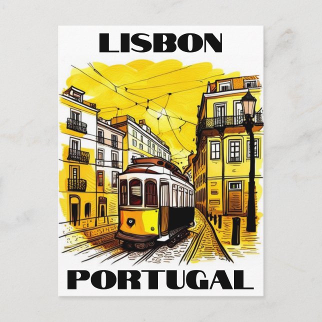 Lisbon Portugal Travel Postcard (Front)