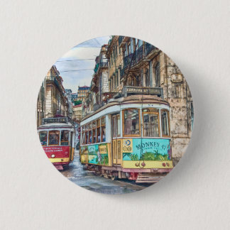 Lisbon Portugal Vintage Travel 6 Cm Round Badge