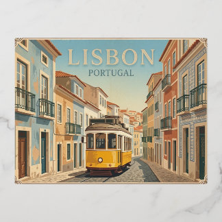 Lisbon Portugal Vintage Travel Postcard