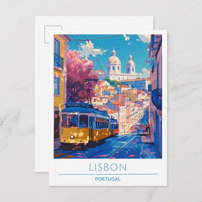 Lisbon Portugal Vintage Travel  Postcard (Front/Back)