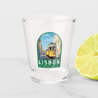 Lisbon Portugal Yellow Tram Travel Art Vintage