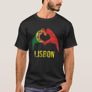 Lisbon Portuguese City Love Vintage Portugal Flag T-Shirt