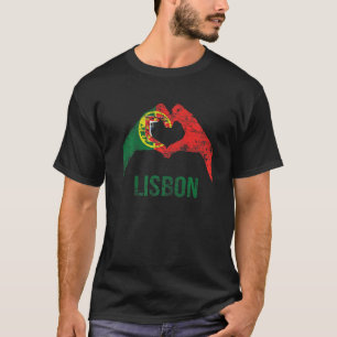 Lisbon Portuguese City Love Vintage Portugal Flag T-Shirt