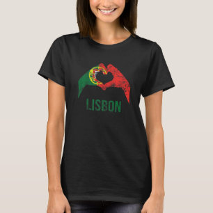 Lisbon Portuguese City Love Vintage Portugal Flag T-Shirt
