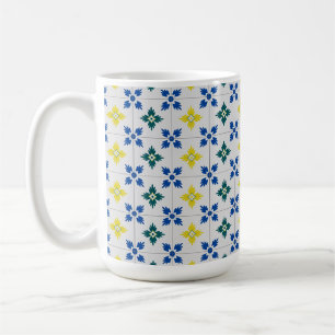Lisbon pretty tiles or azulejo pattern coffee mug