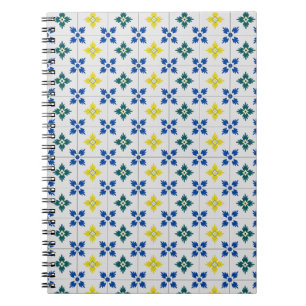 Lisbon pretty tiles or azulejo pattern notebook