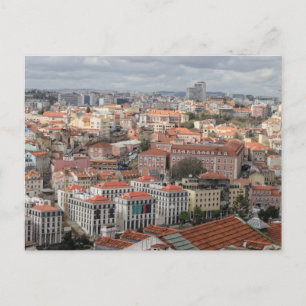 Lisbon rooftop skyline postcard