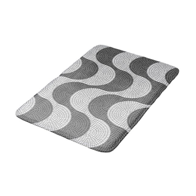 Lisbon Rossio Portuguese cobblestone calçada Bath Mat (Angled)