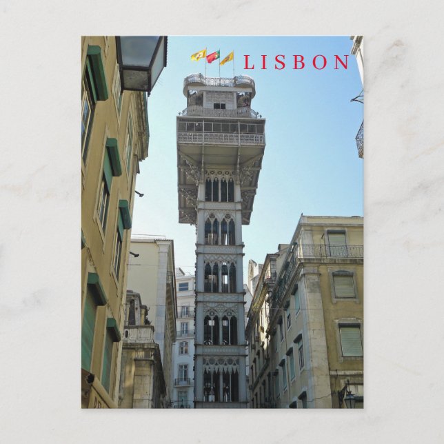 Lisbon Santa Justa Lift view postcard (Front)