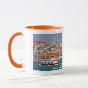 Lisbon skyline with old ferry on Tagus river Mug