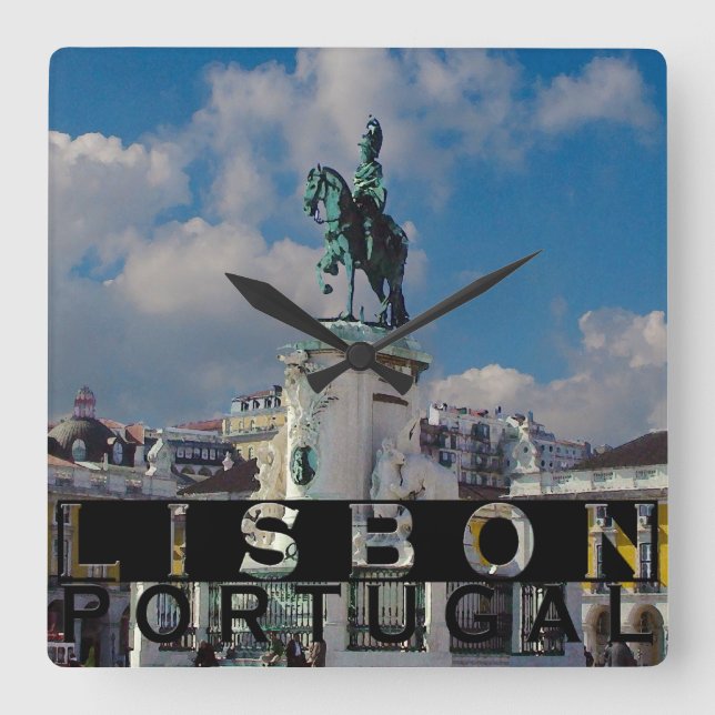 Lisbon Square Wall Clock (Front)