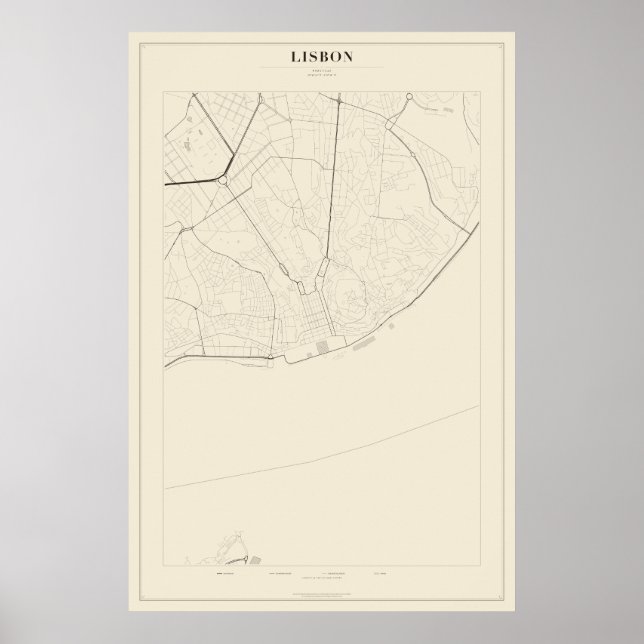Lisbon Street Map Poster (Front)