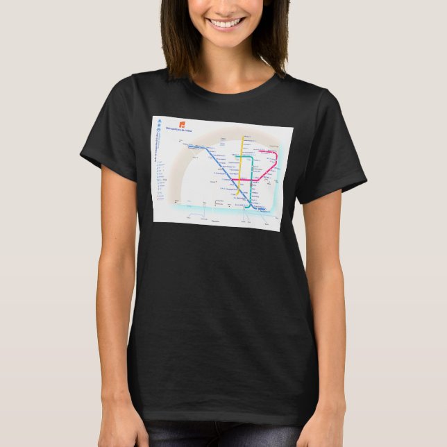 Lisbon Subway Map Portugal T-Shirt (Front)