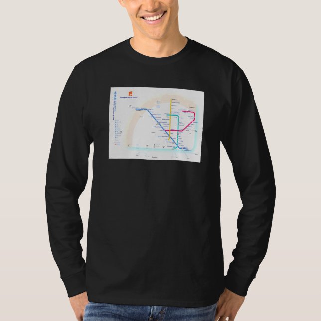 Lisbon Subway Map Portugal T T-Shirt (Front)