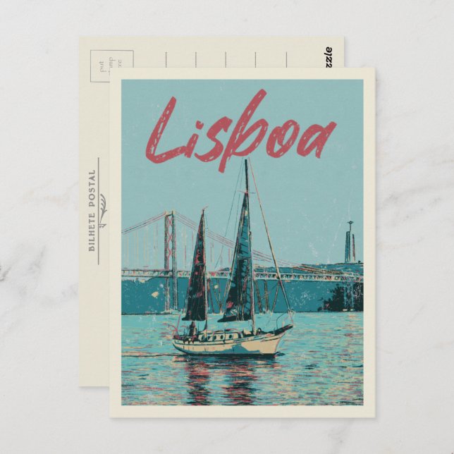 Lisbon Tagus river and bridge Portugal Postcard (Front/Back)