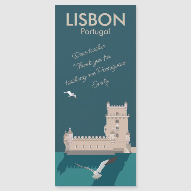 Lisbon Tower of Belem Thank You Teacher (Front)