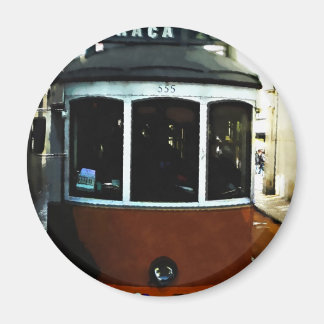Lisbon tram closeup magnet