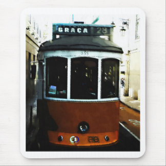 Lisbon tram closeup mouse pad