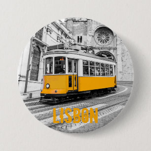 Lisbon Tram Portugal vintage streetcar 7.5 Cm Round Badge