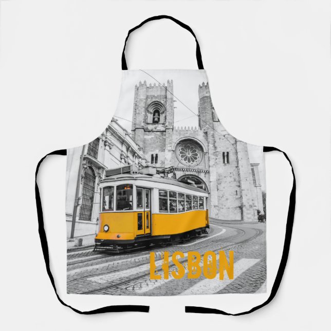 Lisbon Tram Portugal vintage streetcar Apron (Front)
