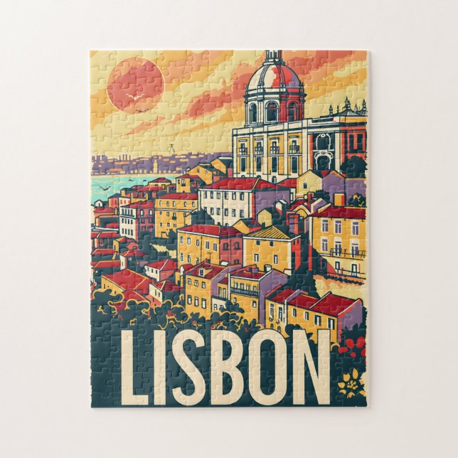 Lisbon Travel Ad Jigsaw Puzzle (Vertical)
