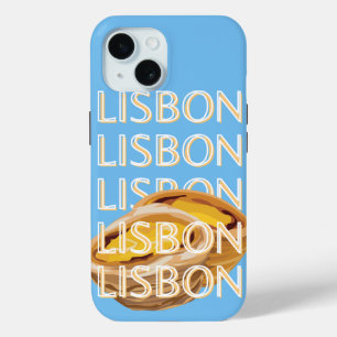 Lisbon Travel Art, Blue, Portugal iPhone 15 Case