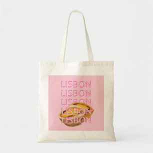 Lisbon Travel Art, Portugal, Pink, Preppy Tote Bag