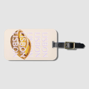 Lisbon Travel Art, Portugal Travel Art, Pastel Luggage Tag