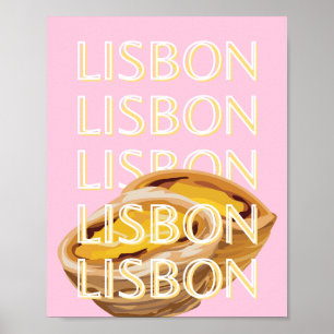 Lisbon Travel Art, Portugal Travel Art, Pink Poster