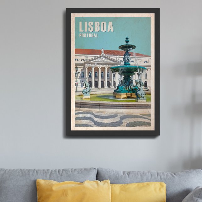 Lisbon Travel Poster D. Maria II Theatre, Portugal (Creator Uploaded)