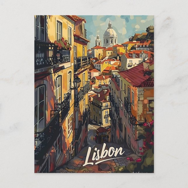 Lisbon Vintage Postcard (Front)