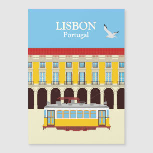 Lisbon yellow tram vintage style