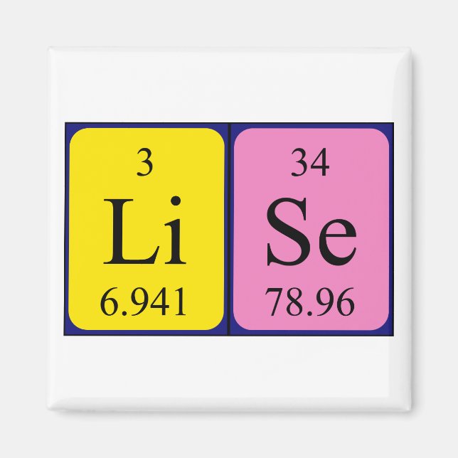 Lise periodic table name magnet (Front)