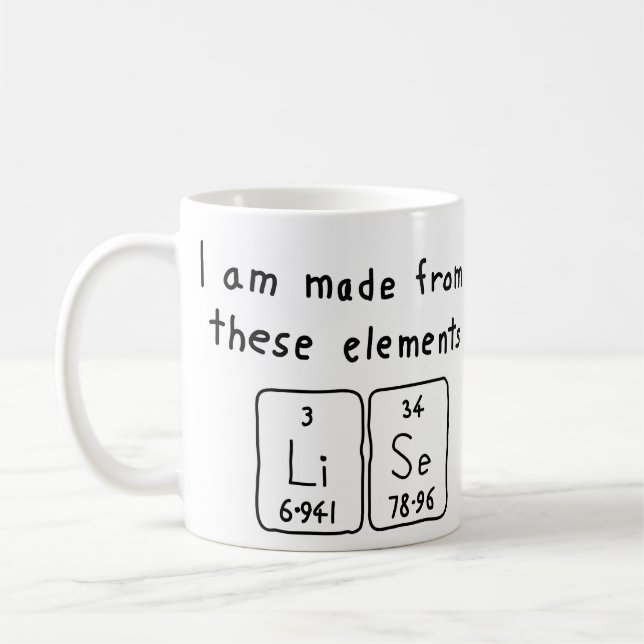Lise periodic table name mug (Left)