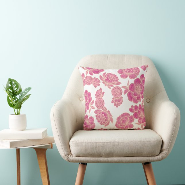 Lise 🌸 Soft Pink Floral Cushion (Chair)