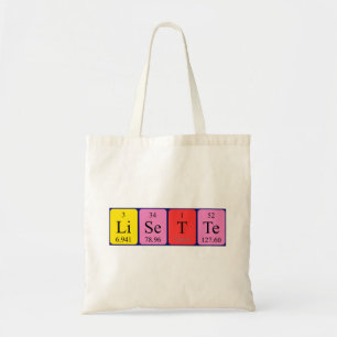 Lisette periodic table name tote bag