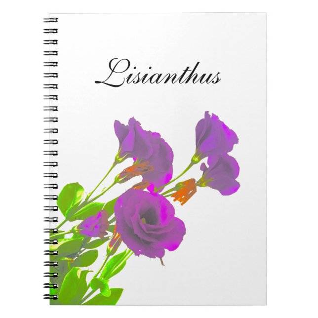 Lisianthus Purple Flowers Notebook (Front)