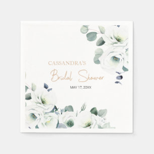 Lisianthus Succulent Ivory Botany Bridal Shower Napkin